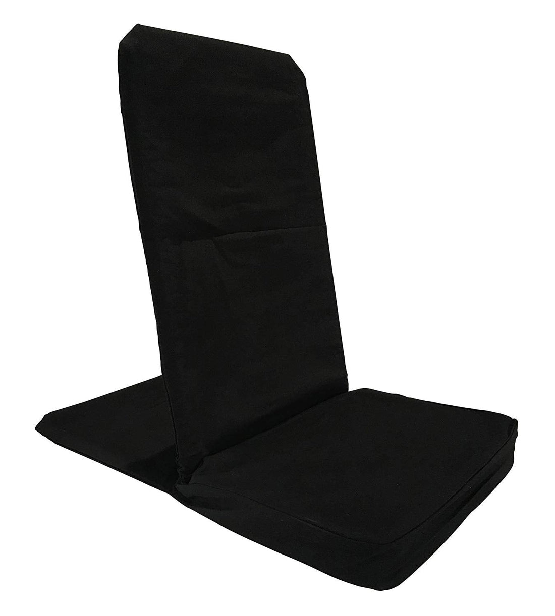 Alabaster OMSutra folding meditation chair with padded seat and backrest, portable design for comfortable outdoor and indoor meditation.