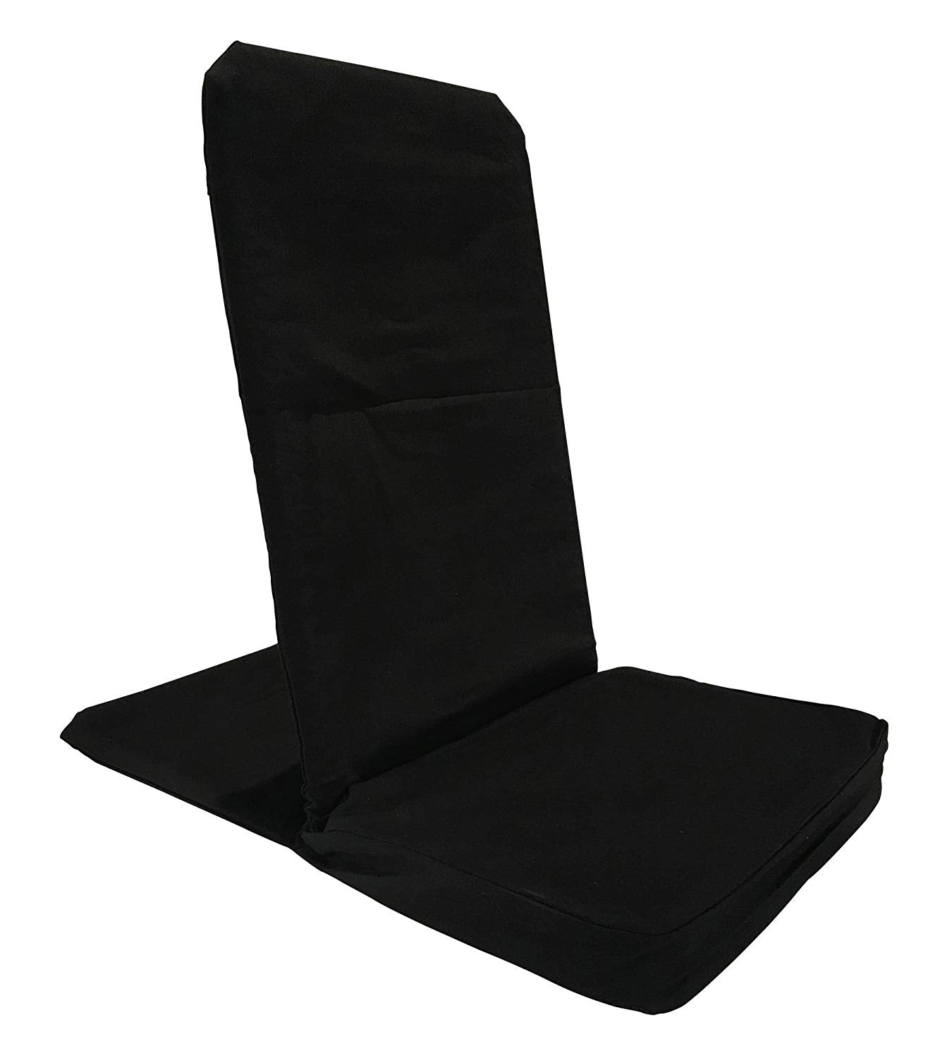 Alabaster OMSutra folding meditation chair with padded seat and backrest, portable design for comfortable outdoor and indoor meditation.