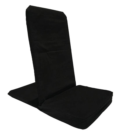 Alabaster OMSutra folding meditation chair with padded seat and backrest, portable design for comfortable outdoor and indoor meditation.