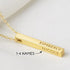 Personalized Green Millie mother necklace with four side bars engraved with kids&