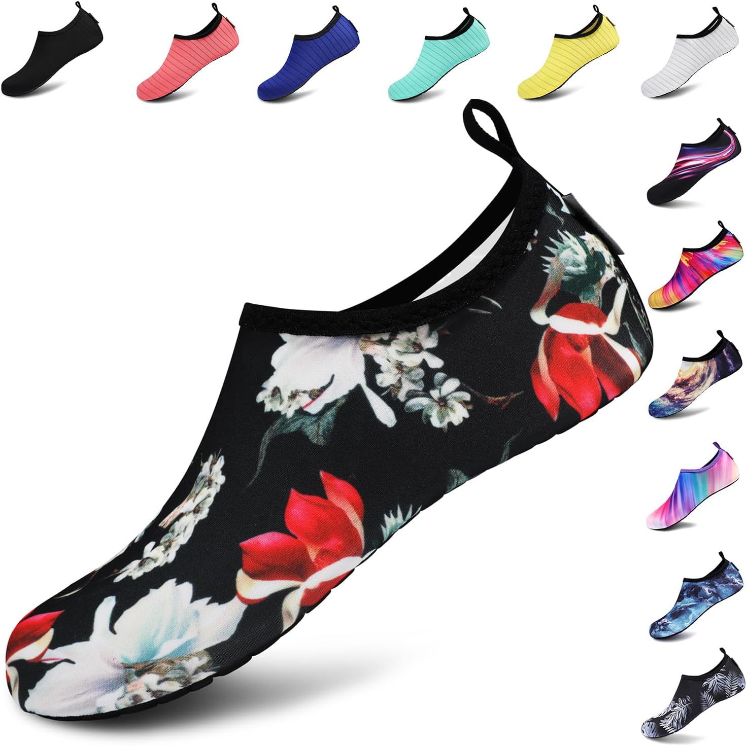 VIFUUR Water Shoes for Men Women Barefoot Quick Dry Aqua Socks Slip On | Lightweight, Breathable Upper, Flexible Sole, Drainage Design, Easy Slip-On Fit for Water Activities