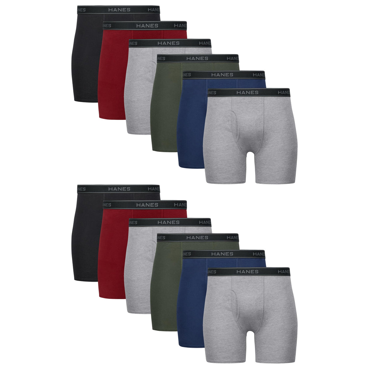 Hanes mens Underwear Boxer Briefs Pack, Cool &amp; Breathable Cotton Moisture-wicking Underwear for Men, No Ride Up