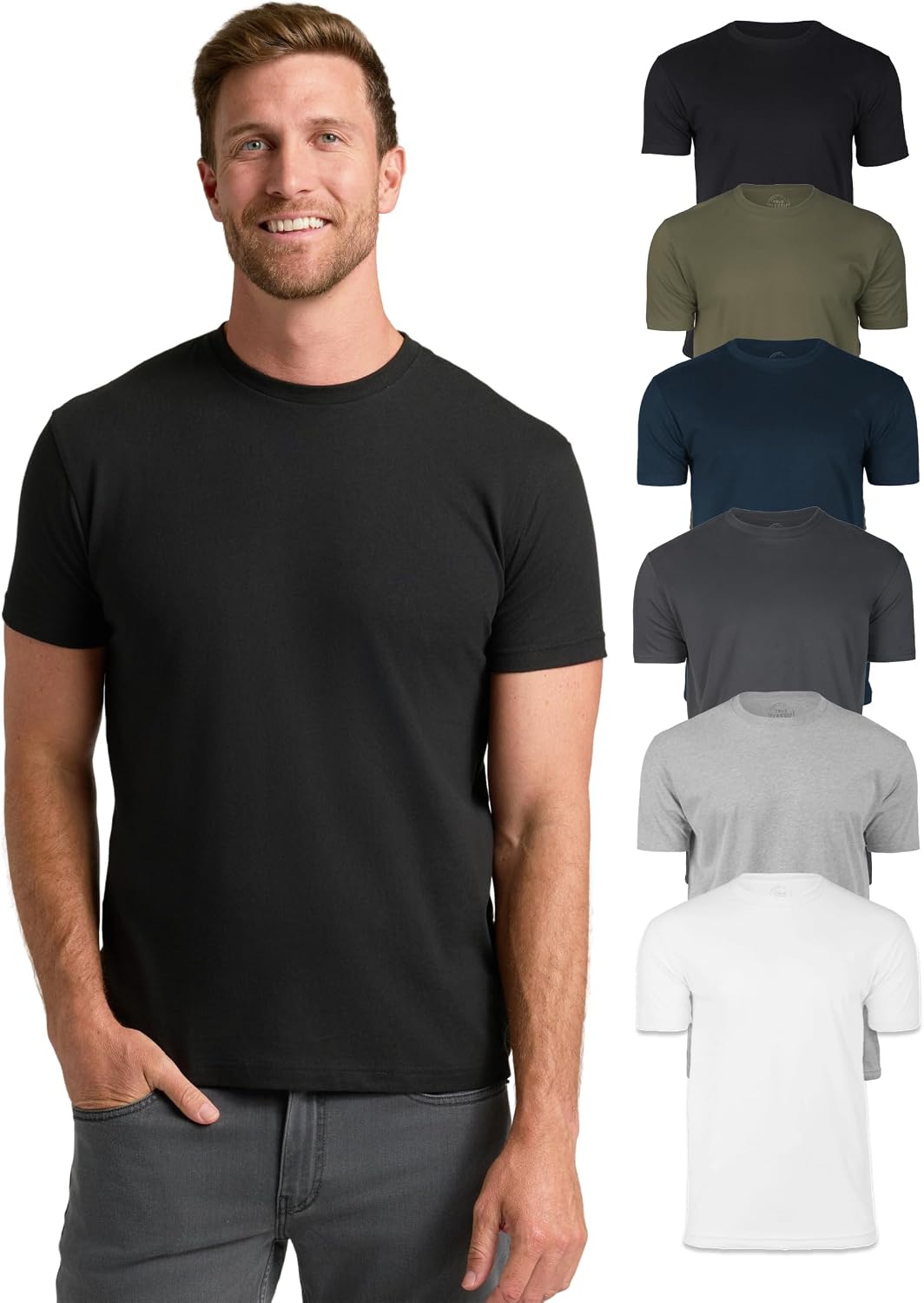 True Classic Mens T-Shirts – Short Sleeve Crew Neck T Shirts for Man, Cotton Blend Plain Novelty Men&