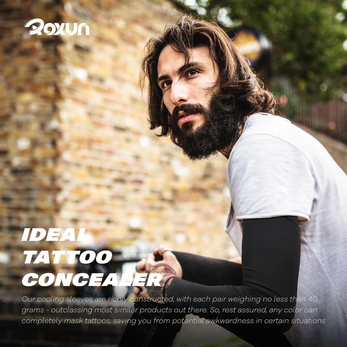 ROXUN Arm Sleeves Cooling UV Sun Protection Sport Compression for Men Women | UPF50,Seamless cover arms,Tattoo-covering,Lightweight &amp; breathable,daily wear,Outdoor work,Basketball Baseball,Mangas