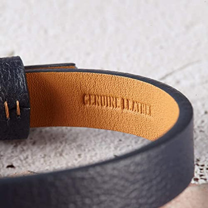 Green Millie leather bracelet with Roman numerals, custom design, suitable as Valentine gift for boyfriend, featuring detailed craftsmanship.