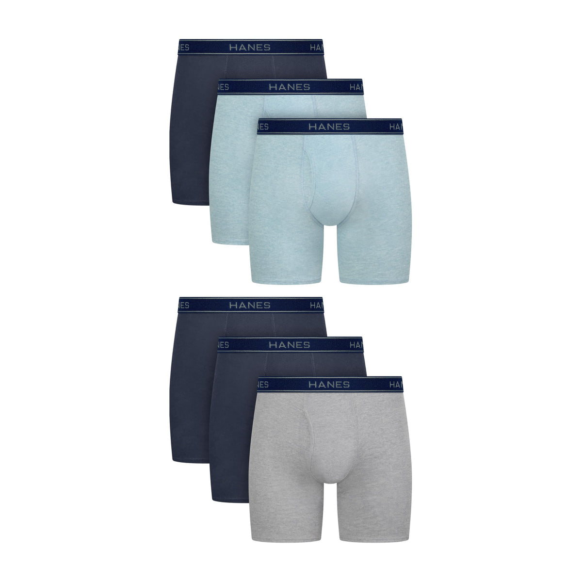 Hanes mens Underwear Boxer Briefs Pack, Cool &amp; Breathable Cotton Moisture-wicking Underwear for Men, No Ride Up
