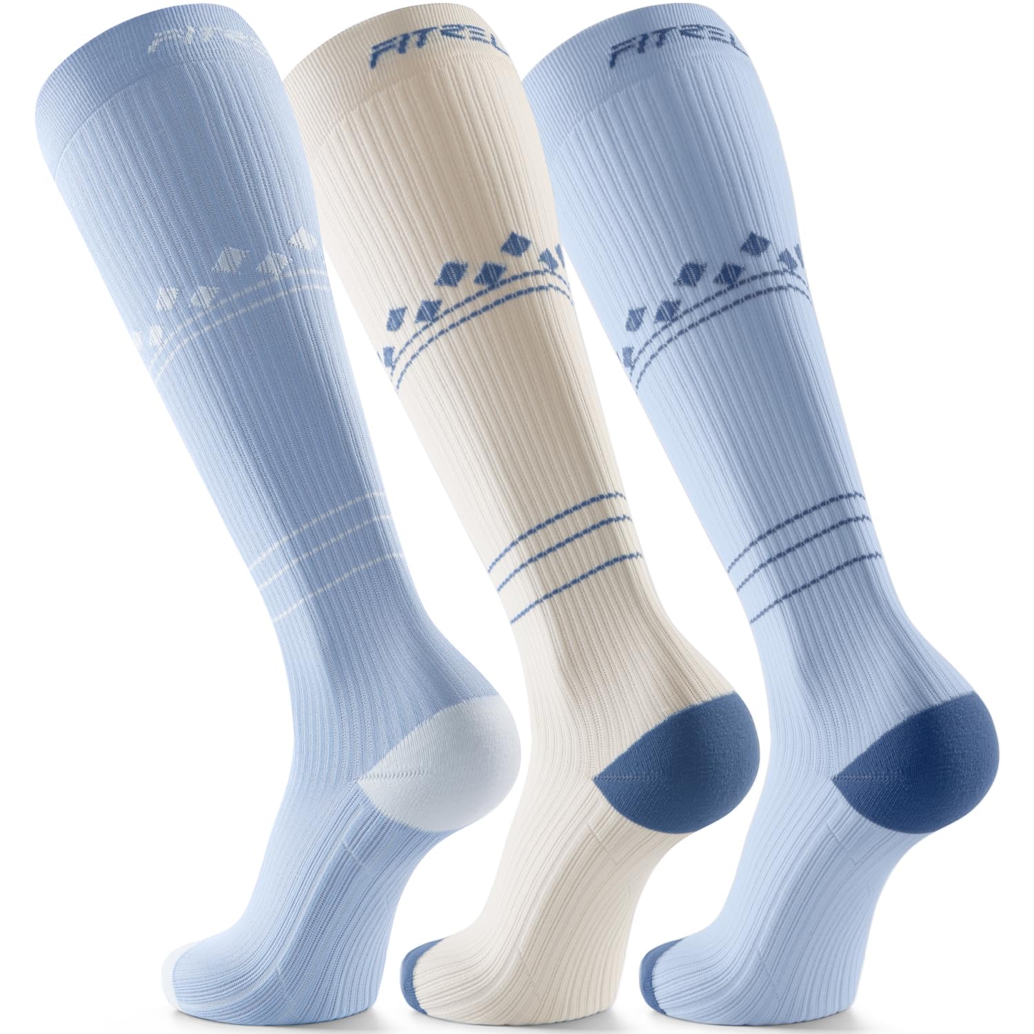 FITRELL 3 Pairs Compression Socks for Women and Men 20-30mmHg-Circulation Support Socks