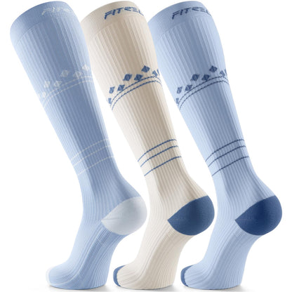 FITRELL 3 Pairs Compression Socks for Women and Men 20-30mmHg-Circulation Support Socks