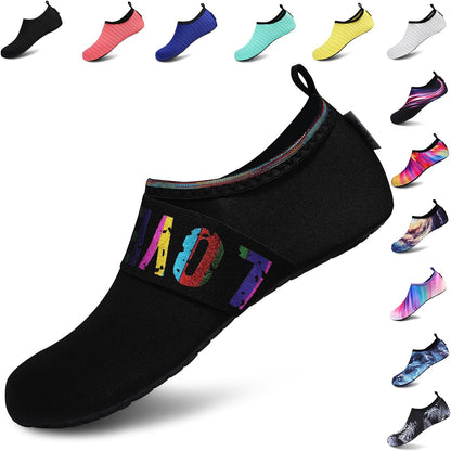 VIFUUR Water Shoes for Men Women Barefoot Quick Dry Aqua Socks Slip On | Lightweight, Breathable Upper, Flexible Sole, Drainage Design, Easy Slip-On Fit for Water Activities