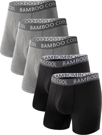 BAMBOO COOL Ultra Soft &amp; breathable Mens Underwear Boxer Briefs Pack | Natural Bamboo Fabric‌,No Ride Up,Softer&amp;Cooler than Cotton,Lightweight&amp;breathable,Daily Wear,Outdoor