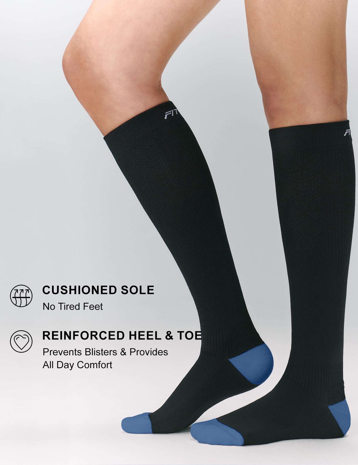 FITRELL 3 Pairs Compression Socks for Women and Men 20-30mmHg-Circulation Support Socks