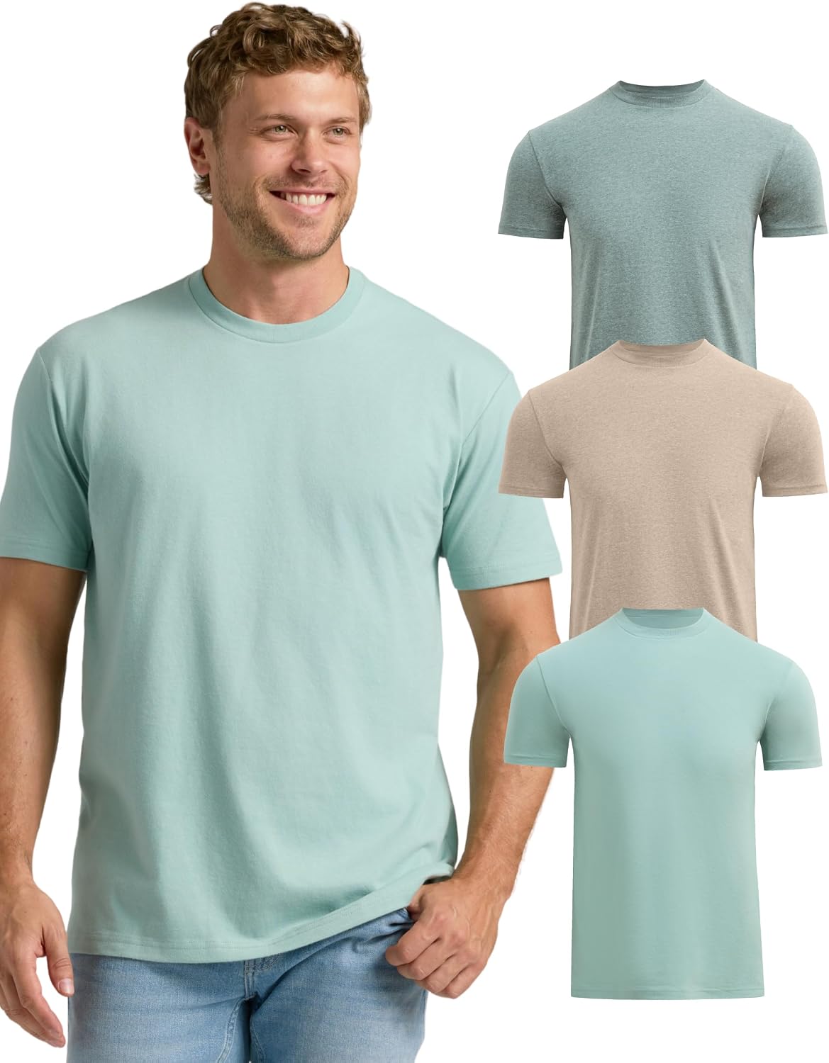 True Classic Mens T-Shirts – Short Sleeve Crew Neck T Shirts for Man, Cotton Blend Plain Novelty Men&