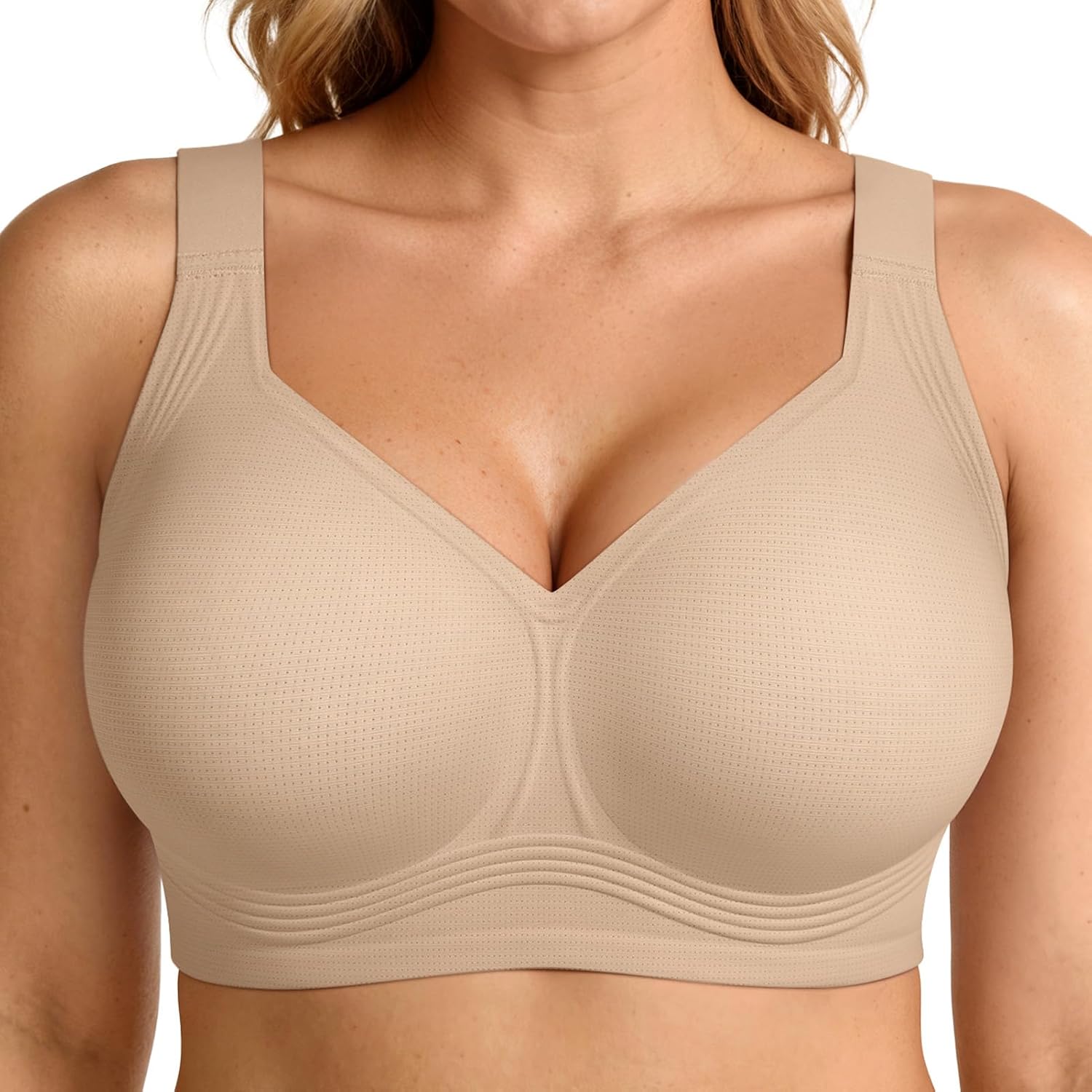 LetsJoli Jelly Bras for Women No Underwire Plus Size Push Up Supportive | Full Coverage, Wireless Support Lift, For Older Women Large Breasts, Minimizer, Seamless Everyday Bra