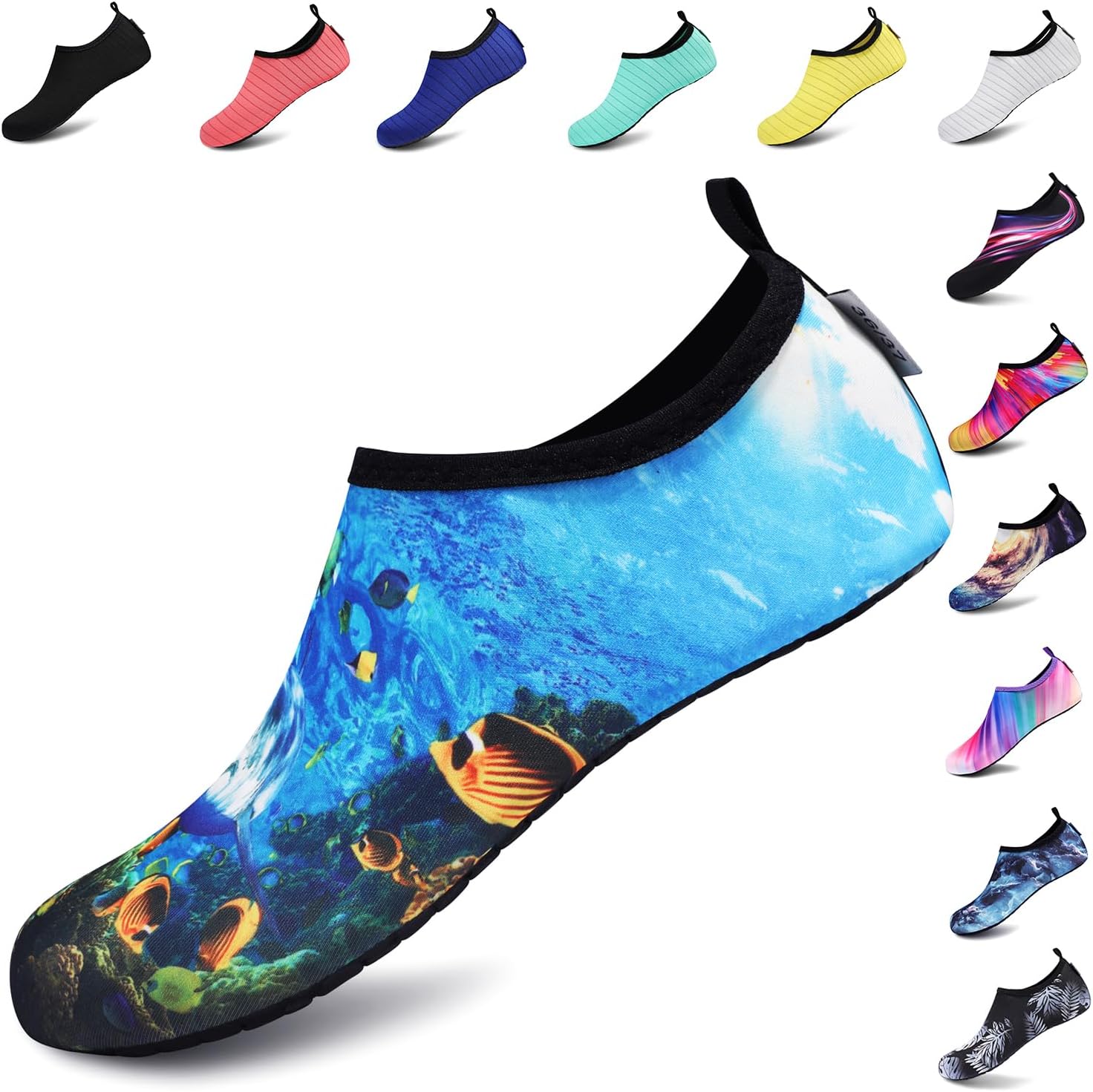 VIFUUR Water Shoes for Men Women Barefoot Quick Dry Aqua Socks Slip On | Lightweight, Breathable Upper, Flexible Sole, Drainage Design, Easy Slip-On Fit for Water Activities