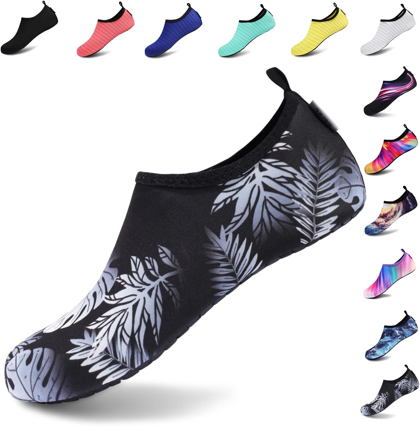 VIFUUR Water Shoes for Men Women Barefoot Quick Dry Aqua Socks Slip On | Lightweight, Breathable Upper, Flexible Sole, Drainage Design, Easy Slip-On Fit for Water Activities