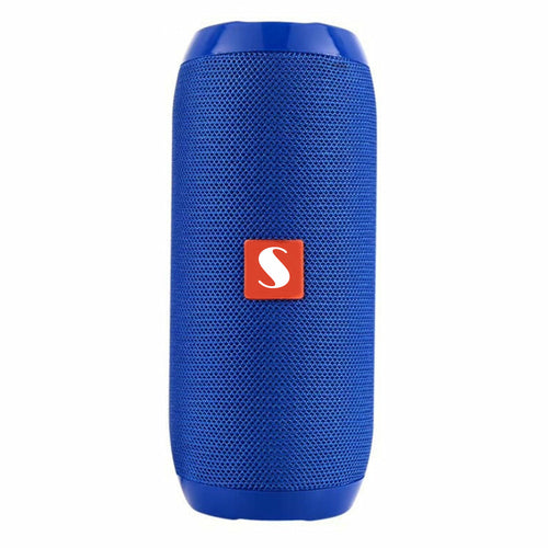 Salmon Lucky Music Manager Bluetooth speaker with built-in subwoofer, compact tech accessory for high-quality wireless audio.