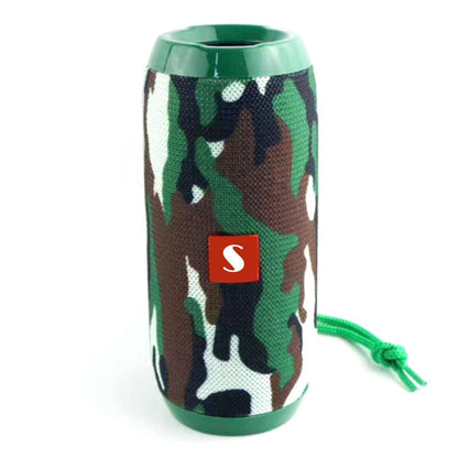 Salmon Lucky Music Manager Bluetooth speaker with integrated subwoofer, portable tech accessory with control buttons and sleek design.