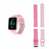 Salmon Lucky advanced smartwatch with three interchangeable bands, showing wellness and activity tracking features on the screen.