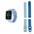 Salmon Lucky advanced smartwatch with three interchangeable bands, featuring wellness and activity tracking functions.