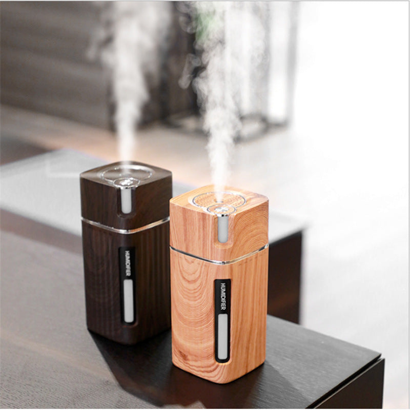 Maroon Asteria ultrasonic USB air humidifier with LED light, mini mist maker for home improvement and air moisture control.
