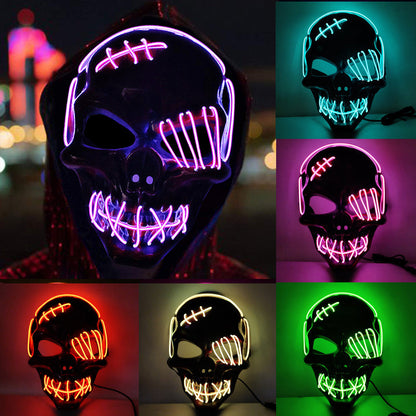 Maroon Asteria Halloween scary one-eyed pirate mask with LED light, featuring dark eye patch and detailed pirate design.