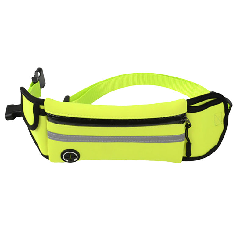 Maroon Asteria waterproof pet waist bag with reflective straps and a traction rope, suitable for outdoor activities with dogs.
