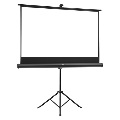 Start2Finish 60-inch portable projector screen with stand, 16:9 aspect ratio, wrinkleless surface for indoor and outdoor movies.