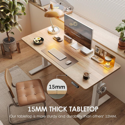 Height Adjustable Standing Desk White 47.2 Inch Wide