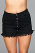 Brown Sooty J9 Fringed Button Up Shorts, stylish lingerie with fringed details and button closure, shown on a model.