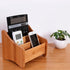 Fuchsia Molly bamboo storage box for organization, featuring a natural bamboo finish and rectangular shape for home or office use.