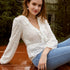 White patterned ruched women&