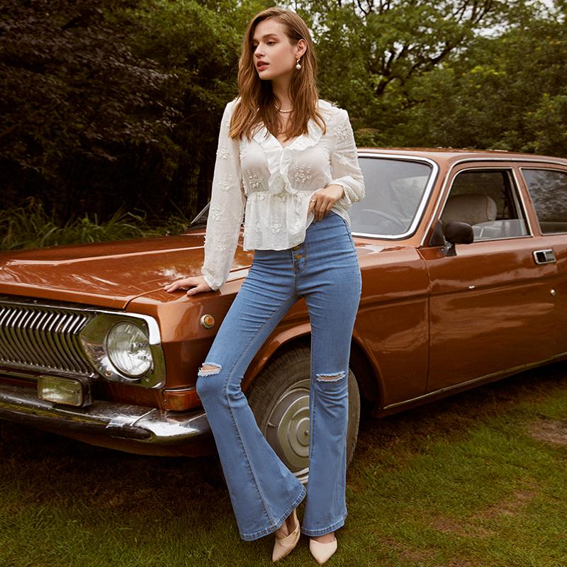 White patterned ruched women&