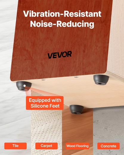 Start2Finish VEVOR cajon box drum made of birch wood with guitar strings, a wooden percussion instrument for musical performances.