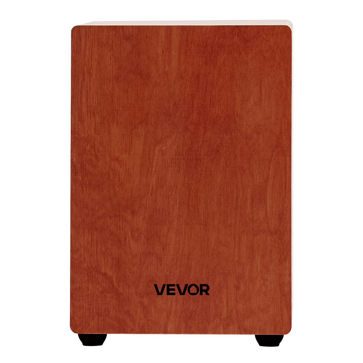Start2Finish VEVOR Cajon box drum with wooden birch construction and guitar string details, a percussion instrument for musical performances.