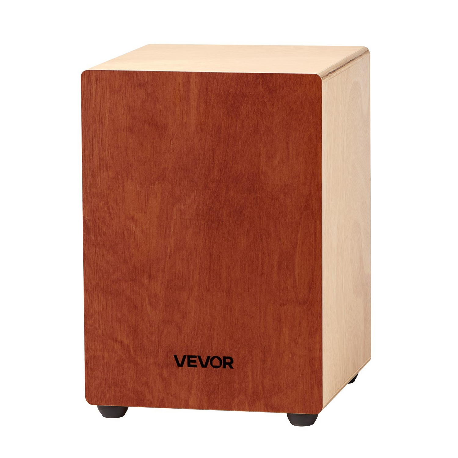 Start2Finish VEVOR Cajon box drum with wooden body and guitar strings, featuring birch wood construction for percussion music.