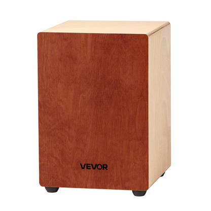 Start2Finish VEVOR Cajon box drum with wooden body and guitar strings, featuring birch wood construction for percussion music.