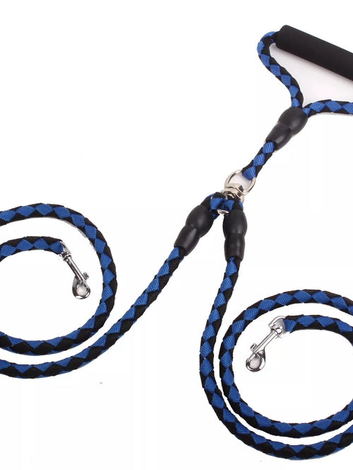 Braided dog leash with handle from Pear Daisy, durable nylon material, suitable for walking and outdoor pet activities.