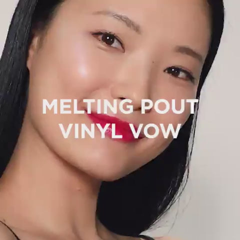 CoverGirl Melting Pout Vinyl Vow lipstick in shade Fall In Deep, 0.11 oz, featuring a close-up of the lipstick tube with vibrant packaging