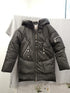 Women’s jade casual hooded winter coat parka with zipper pockets, padded jacket, perfect for cold weather.