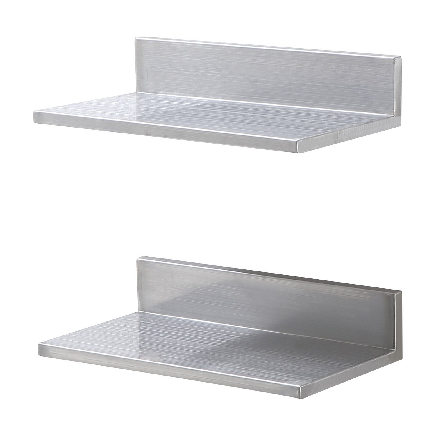 Start2Finish stainless steel wall-mounted shelves, 8.6" x 16", commercial heavy-duty storage racks for kitchen, bar, and restaurant use
