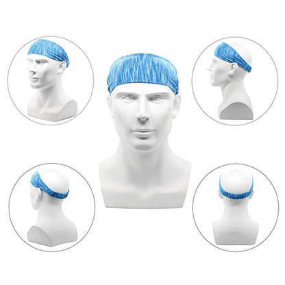Black Lavender extra-wide sport and fitness sweat-wicking headband, designed for workout and athletic activities.