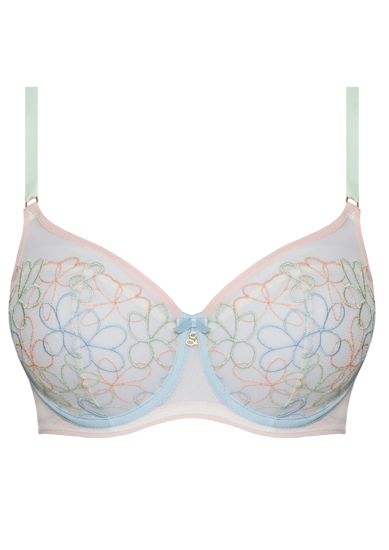 Mesh Balconette Bra Samanta Fiorella by Start2Finish, featuring delicate mesh fabric, supportive cups, and adjustable straps.
