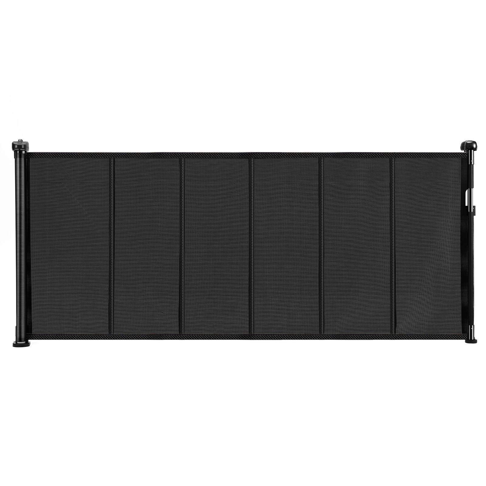 Start2Finish VEVOR retractable baby gate in black, mesh material, 870mm tall, extends to 1800mm for stairs, doorways, and hallways.