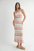 Lightweight MABLE Pointelle Chevron Knit Maxi Dress by Pear Daisy, featuring a stylish, cozy knit fabric and elegant design.