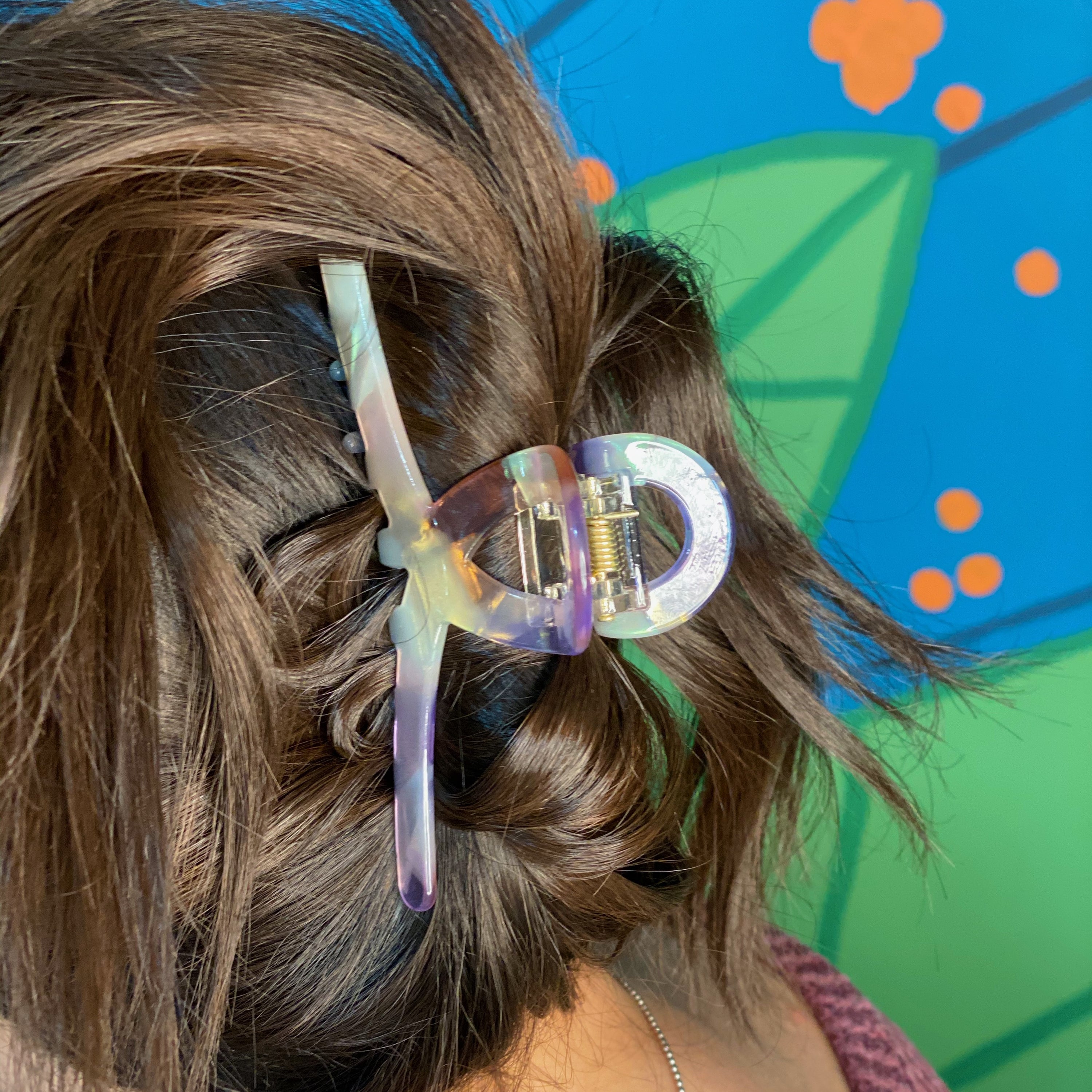 Fuchsia Hercules Barely There Hair Claw featuring sleek, minimalist design in metallic finish, ideal for secure and stylish hair styling