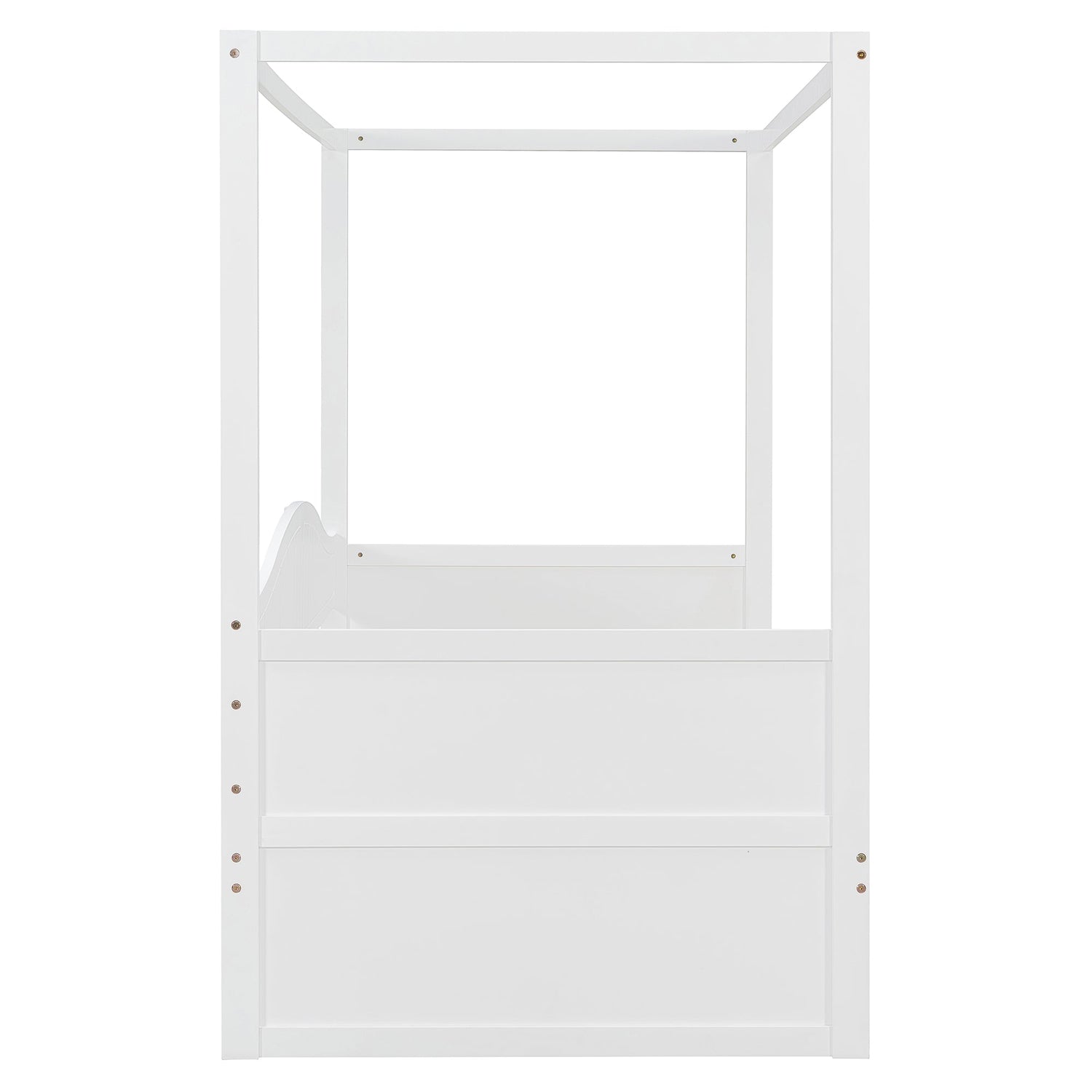 Sangria Beech twin size canopy day bed with canopy frame, two drawers, and wood finish for stylish bedroom furniture.