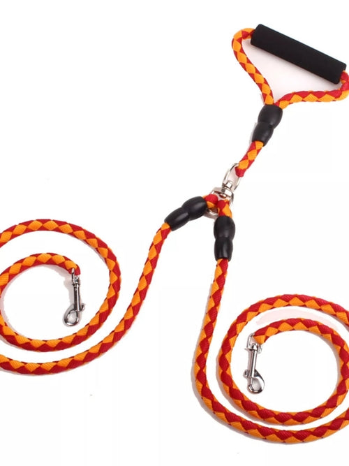Braided dog leash with handle by Pear Daisy, durable and stylish for walking your pet in home and garden settings.
