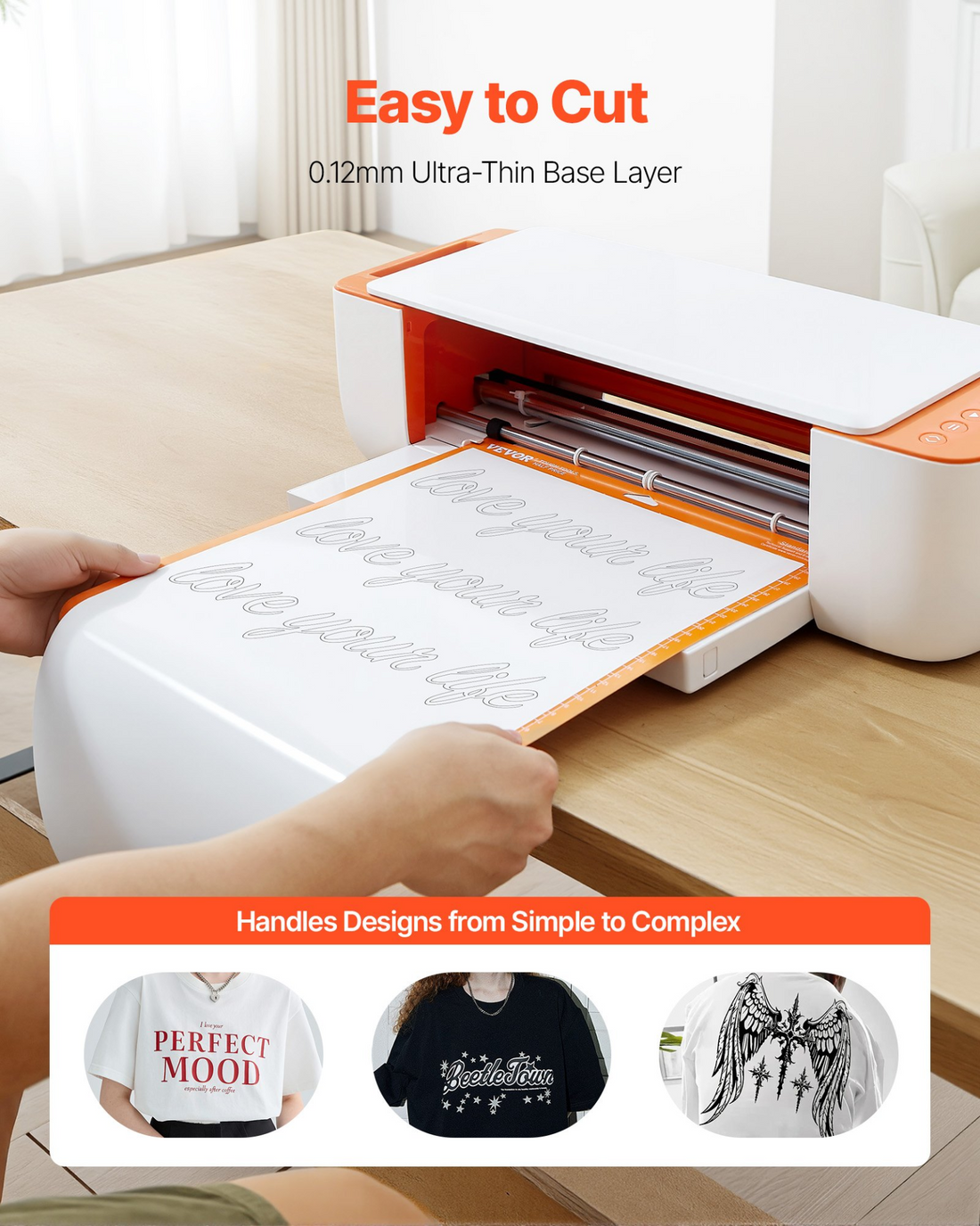 Assorted VEVOR Heat Transfer Vinyl bundle with 30 colorful 12x12 inch sheets for crafts, compatible with cutting machines and T-shirts.