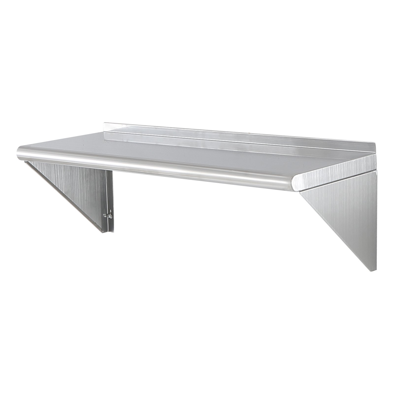 Start2Finish VEVOR 12x36 stainless steel wall-mounted floating shelf with brackets, heavy-duty storage for kitchen, restaurant, or bar.