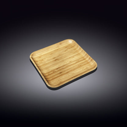 Blue Hades bamboo square plate, 5x5 inches, ideal for appetizers, made from eco-friendly bamboo, perfect for home and garden use.